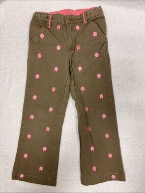GAP vtg pig embroidered Kids Pants army greenish color girls 5t